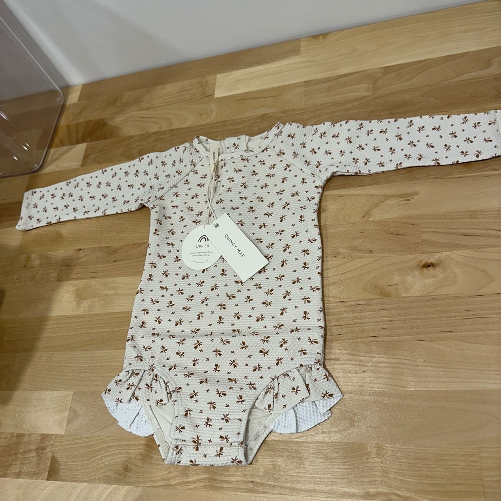 Quincy Mae Floral Baby Swimsuit 3-6m